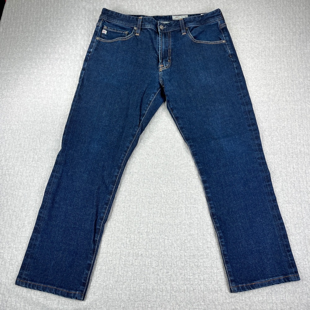 AG Adriano Goldschmied Everett Slim Straight Jeans Men 34x32 Fits 34x27 Blue 360